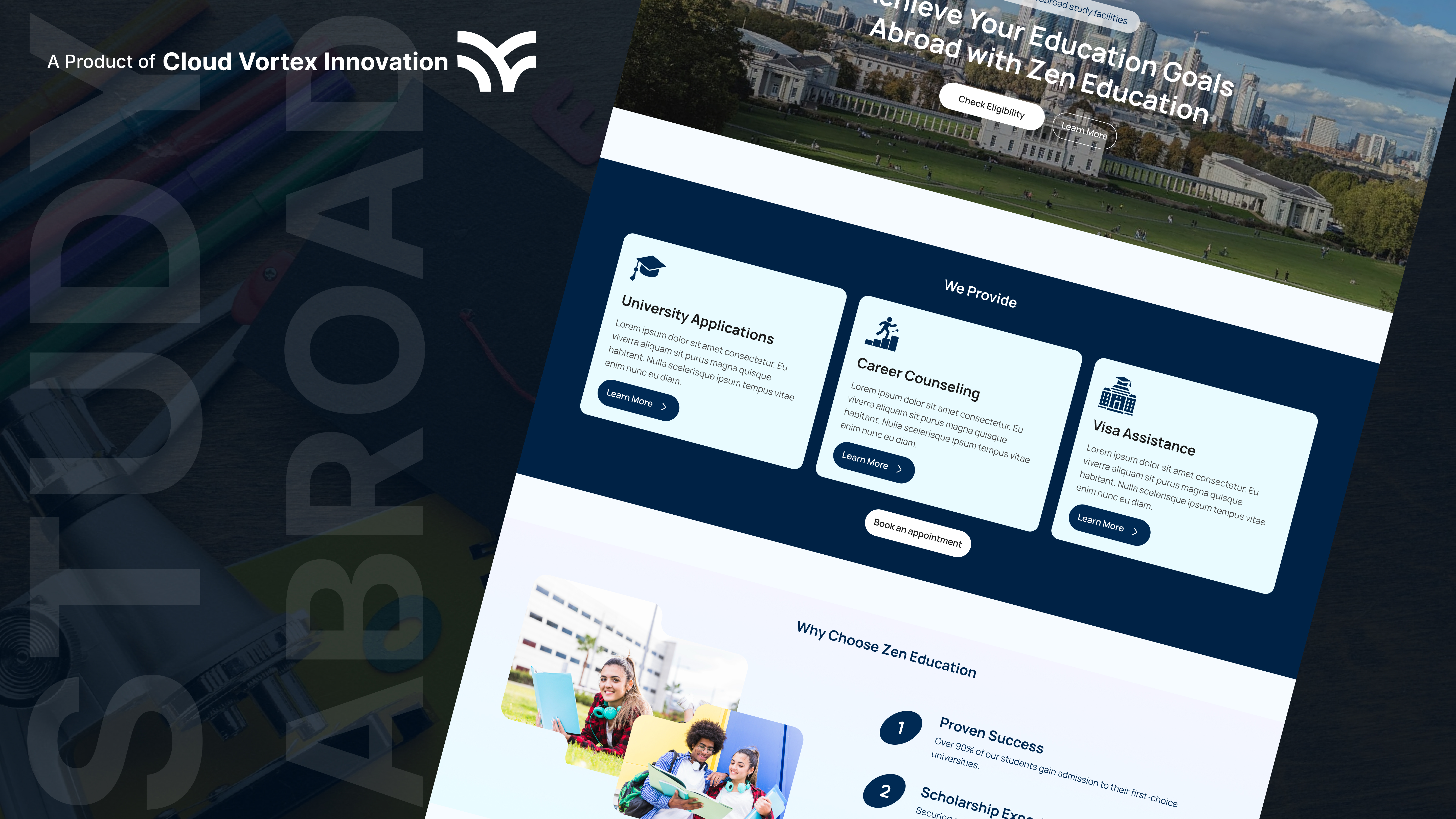 Study Abroad Website UI Design